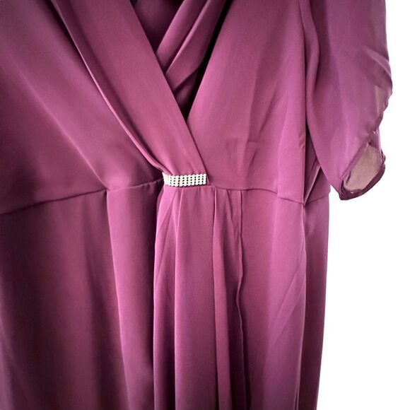 Flycurvy ~ Orchid Plum Formal Dress ~ Flutter Teardrop Sleeve ~ size 4X - Picture 5 of 13